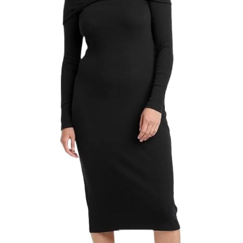 Universal Thread Elegant Black Long Sleeve Dress